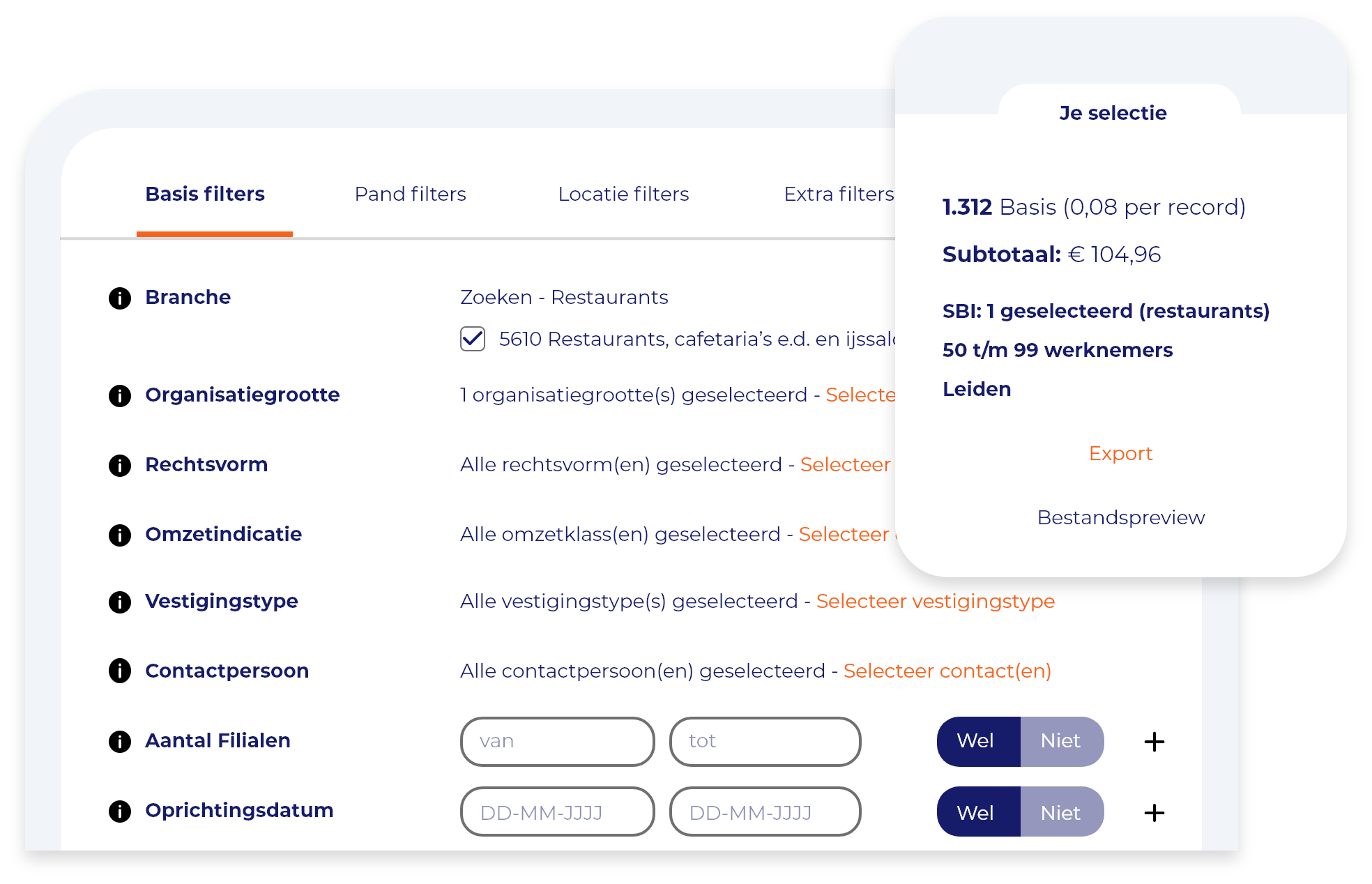 Selectietool | Ad Hoc Data